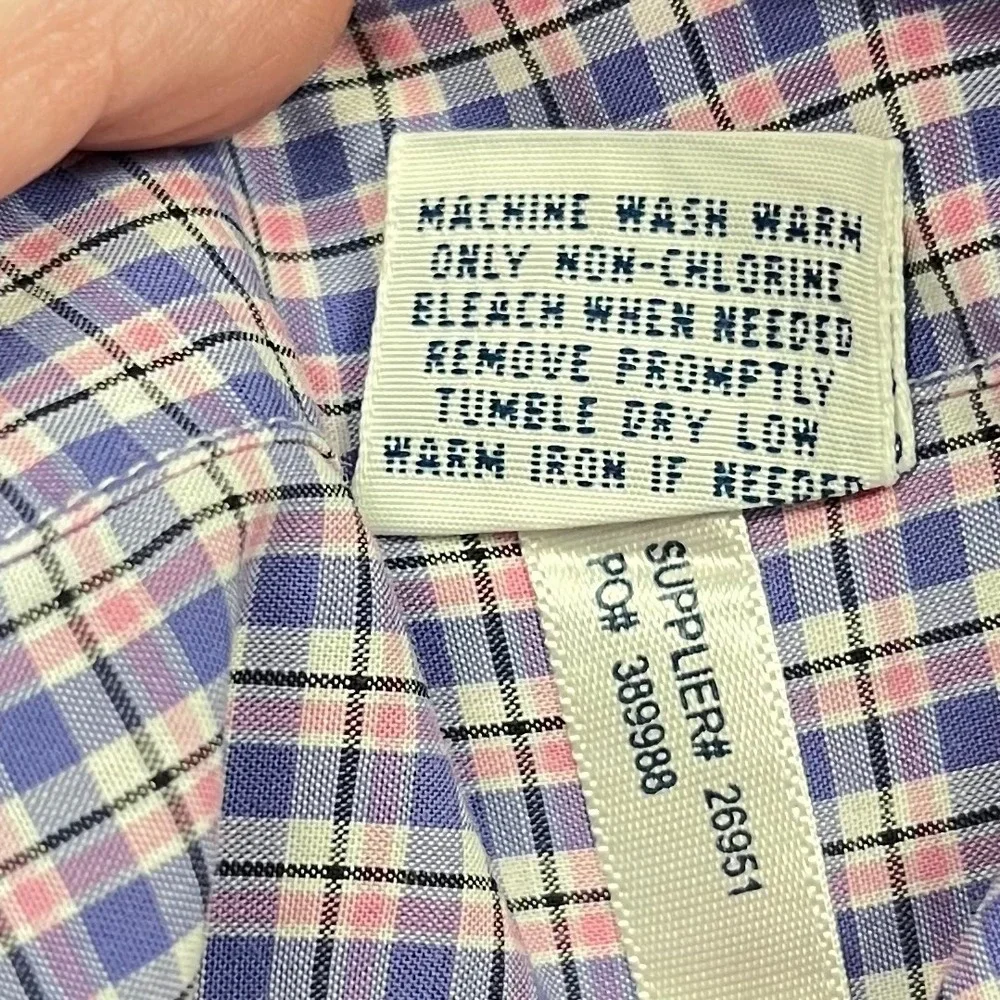 Polo Ralph Lauren Mens L Classic Fit Purple Plaid Button Down Shirt Academia